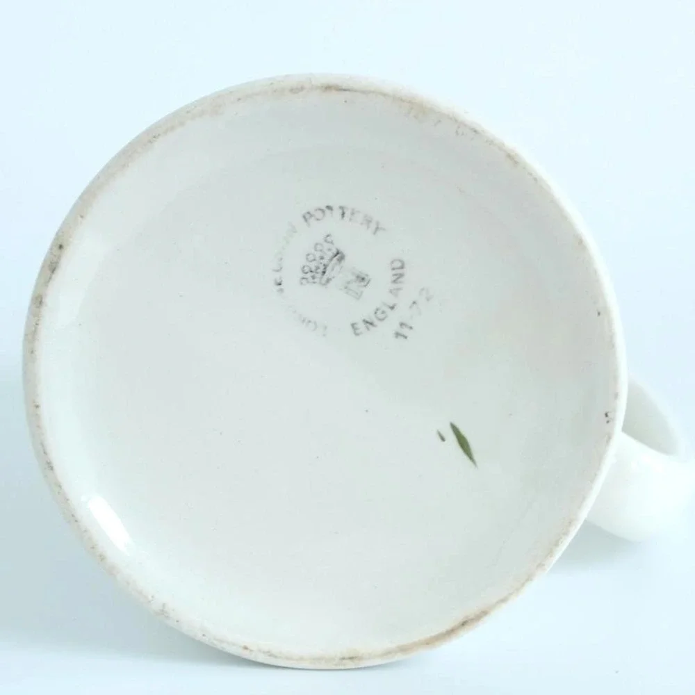 Lord Nelson Pottery Ceramic Pitcher Gold Filigree Cream England 6.5in 1972‎